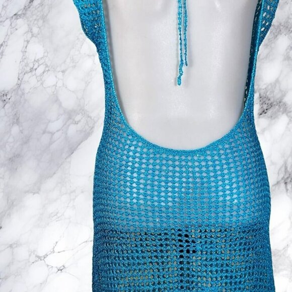 H:ours Hyde Sequin Knit Mini Dress - Blue - Picture 12 of 12